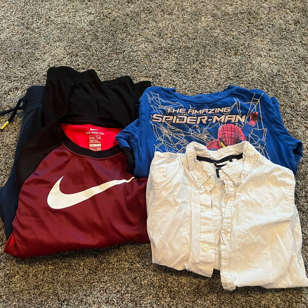 5 Piece LOT of Boys Size 7 Long Sleeve Shirts & Sweatpants